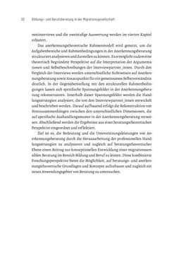 Bild der Seite - 30 - in Bildungs- und Berufsberatung in der Migrationsgesellschaft - Pädagogische Perspektiven auf Beratung zur Anerkennung im Ausland erworbener Qualifikationen
