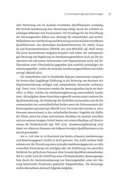 Bild der Seite - 33 - in Bildungs- und Berufsberatung in der Migrationsgesellschaft - Pädagogische Perspektiven auf Beratung zur Anerkennung im Ausland erworbener Qualifikationen