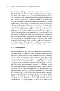 Image of the Page - 36 - in Bildungs- und Berufsberatung in der Migrationsgesellschaft - Pädagogische Perspektiven auf Beratung zur Anerkennung im Ausland erworbener Qualifikationen