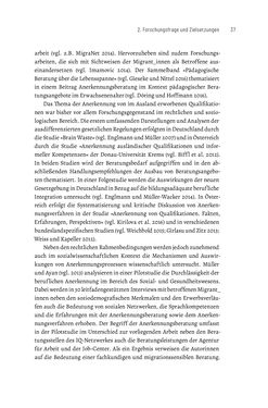 Image of the Page - 37 - in Bildungs- und Berufsberatung in der Migrationsgesellschaft - Pädagogische Perspektiven auf Beratung zur Anerkennung im Ausland erworbener Qualifikationen