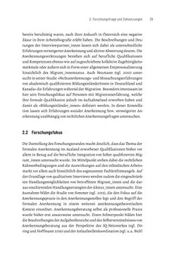 Image of the Page - 39 - in Bildungs- und Berufsberatung in der Migrationsgesellschaft - Pädagogische Perspektiven auf Beratung zur Anerkennung im Ausland erworbener Qualifikationen