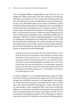 Image of the Page - 48 - in Bildungs- und Berufsberatung in der Migrationsgesellschaft - Pädagogische Perspektiven auf Beratung zur Anerkennung im Ausland erworbener Qualifikationen