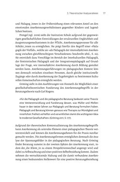 Image of the Page - 77 - in Bildungs- und Berufsberatung in der Migrationsgesellschaft - Pädagogische Perspektiven auf Beratung zur Anerkennung im Ausland erworbener Qualifikationen