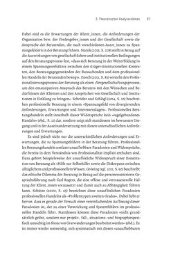 Image of the Page - 87 - in Bildungs- und Berufsberatung in der Migrationsgesellschaft - Pädagogische Perspektiven auf Beratung zur Anerkennung im Ausland erworbener Qualifikationen
