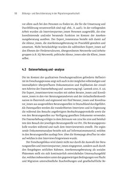 Image of the Page - 98 - in Bildungs- und Berufsberatung in der Migrationsgesellschaft - Pädagogische Perspektiven auf Beratung zur Anerkennung im Ausland erworbener Qualifikationen