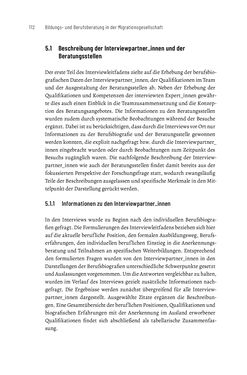 Image of the Page - 112 - in Bildungs- und Berufsberatung in der Migrationsgesellschaft - Pädagogische Perspektiven auf Beratung zur Anerkennung im Ausland erworbener Qualifikationen