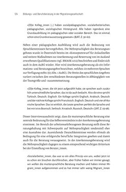 Image of the Page - 124 - in Bildungs- und Berufsberatung in der Migrationsgesellschaft - Pädagogische Perspektiven auf Beratung zur Anerkennung im Ausland erworbener Qualifikationen