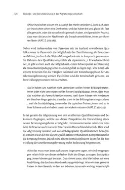 Image of the Page - 126 - in Bildungs- und Berufsberatung in der Migrationsgesellschaft - Pädagogische Perspektiven auf Beratung zur Anerkennung im Ausland erworbener Qualifikationen