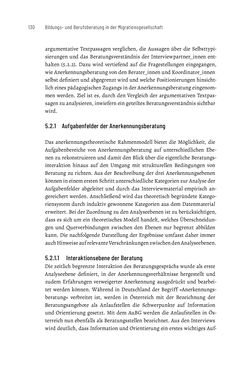 Bild der Seite - 130 - in Bildungs- und Berufsberatung in der Migrationsgesellschaft - Pädagogische Perspektiven auf Beratung zur Anerkennung im Ausland erworbener Qualifikationen