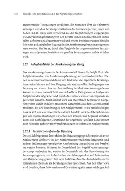 Bild der Seite - 130 - in Bildungs- und Berufsberatung in der Migrationsgesellschaft - Pädagogische Perspektiven auf Beratung zur Anerkennung im Ausland erworbener Qualifikationen