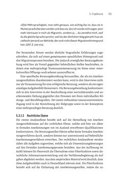 Image of the Page - 135 - in Bildungs- und Berufsberatung in der Migrationsgesellschaft - Pädagogische Perspektiven auf Beratung zur Anerkennung im Ausland erworbener Qualifikationen