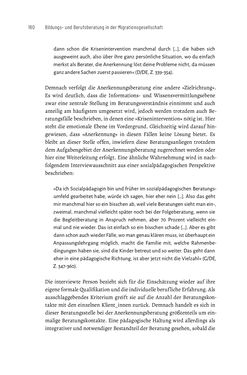 Bild der Seite - 160 - in Bildungs- und Berufsberatung in der Migrationsgesellschaft - Pädagogische Perspektiven auf Beratung zur Anerkennung im Ausland erworbener Qualifikationen