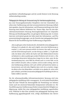 Bild der Seite - 161 - in Bildungs- und Berufsberatung in der Migrationsgesellschaft - Pädagogische Perspektiven auf Beratung zur Anerkennung im Ausland erworbener Qualifikationen