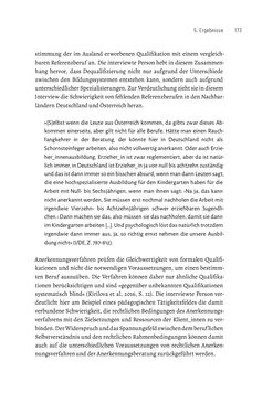 Image of the Page - 173 - in Bildungs- und Berufsberatung in der Migrationsgesellschaft - Pädagogische Perspektiven auf Beratung zur Anerkennung im Ausland erworbener Qualifikationen