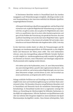 Bild der Seite - 174 - in Bildungs- und Berufsberatung in der Migrationsgesellschaft - Pädagogische Perspektiven auf Beratung zur Anerkennung im Ausland erworbener Qualifikationen