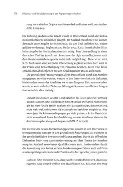 Bild der Seite - 176 - in Bildungs- und Berufsberatung in der Migrationsgesellschaft - Pädagogische Perspektiven auf Beratung zur Anerkennung im Ausland erworbener Qualifikationen