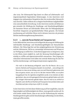 Bild der Seite - 188 - in Bildungs- und Berufsberatung in der Migrationsgesellschaft - Pädagogische Perspektiven auf Beratung zur Anerkennung im Ausland erworbener Qualifikationen