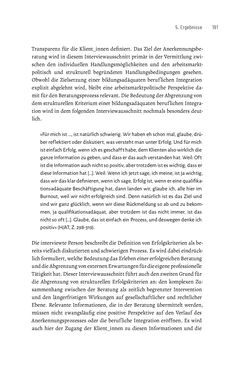 Bild der Seite - 191 - in Bildungs- und Berufsberatung in der Migrationsgesellschaft - Pädagogische Perspektiven auf Beratung zur Anerkennung im Ausland erworbener Qualifikationen