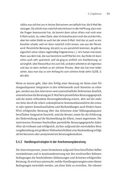 Bild der Seite - 199 - in Bildungs- und Berufsberatung in der Migrationsgesellschaft - Pädagogische Perspektiven auf Beratung zur Anerkennung im Ausland erworbener Qualifikationen