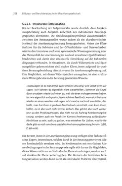 Image of the Page - 208 - in Bildungs- und Berufsberatung in der Migrationsgesellschaft - Pädagogische Perspektiven auf Beratung zur Anerkennung im Ausland erworbener Qualifikationen