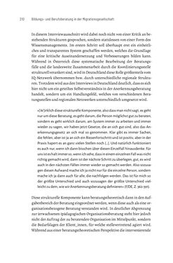 Bild der Seite - 210 - in Bildungs- und Berufsberatung in der Migrationsgesellschaft - Pädagogische Perspektiven auf Beratung zur Anerkennung im Ausland erworbener Qualifikationen