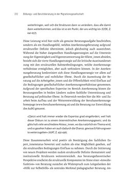 Bild der Seite - 212 - in Bildungs- und Berufsberatung in der Migrationsgesellschaft - Pädagogische Perspektiven auf Beratung zur Anerkennung im Ausland erworbener Qualifikationen