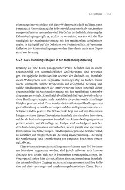 Bild der Seite - 213 - in Bildungs- und Berufsberatung in der Migrationsgesellschaft - Pädagogische Perspektiven auf Beratung zur Anerkennung im Ausland erworbener Qualifikationen