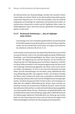 Bild der Seite - 214 - in Bildungs- und Berufsberatung in der Migrationsgesellschaft - Pädagogische Perspektiven auf Beratung zur Anerkennung im Ausland erworbener Qualifikationen