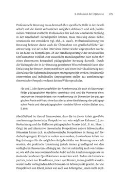 Image of the Page - 225 - in Bildungs- und Berufsberatung in der Migrationsgesellschaft - Pädagogische Perspektiven auf Beratung zur Anerkennung im Ausland erworbener Qualifikationen