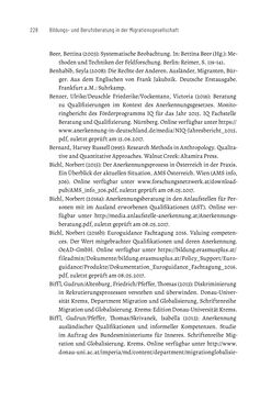Image of the Page - 228 - in Bildungs- und Berufsberatung in der Migrationsgesellschaft - Pädagogische Perspektiven auf Beratung zur Anerkennung im Ausland erworbener Qualifikationen