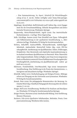Image of the Page - 234 - in Bildungs- und Berufsberatung in der Migrationsgesellschaft - Pädagogische Perspektiven auf Beratung zur Anerkennung im Ausland erworbener Qualifikationen