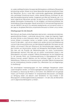 Image of the Page - 12 - in Bildung überdenken - Ein globales Gemeingut?