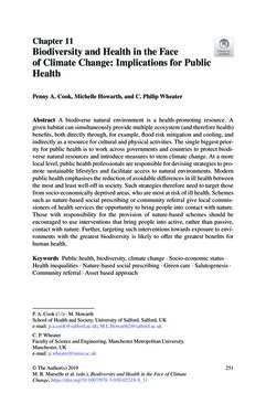 Bild der Seite - 251 - in Biodiversity and Health in the Face of Climate Change