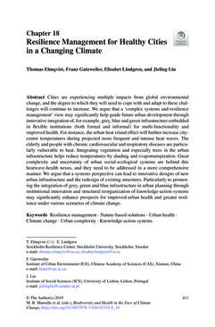 Bild der Seite - 411 - in Biodiversity and Health in the Face of Climate Change