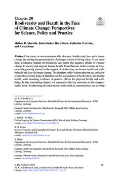 Bild der Seite - 451 - in Biodiversity and Health in the Face of Climate Change