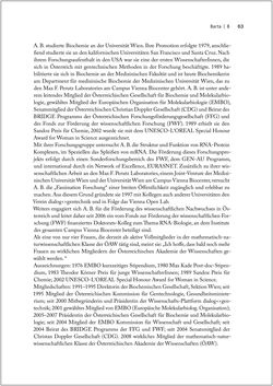 Image of the Page - 63 - in Biografien bedeutender österreichischer Wissenschafterinnen - »Die Neugier treibt mich, Fragen zu stellen«