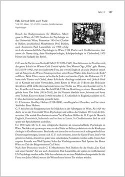 Image of the Page - 187 - in Biografien bedeutender österreichischer Wissenschafterinnen - »Die Neugier treibt mich, Fragen zu stellen«