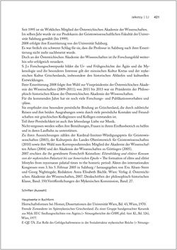 Image of the Page - 421 - in Biografien bedeutender österreichischer Wissenschafterinnen - »Die Neugier treibt mich, Fragen zu stellen«