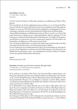 Image of the Page - 527 - in Biografien bedeutender österreichischer Wissenschafterinnen - »Die Neugier treibt mich, Fragen zu stellen«