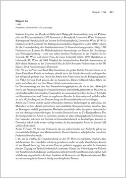 Image of the Page - 871 - in Biografien bedeutender österreichischer Wissenschafterinnen - »Die Neugier treibt mich, Fragen zu stellen«