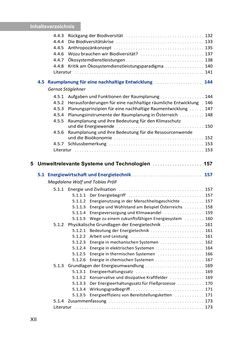 Bild der Seite - XII - in Umwelt- und Bioressourcenmanagement für eine nachhaltige Zukunftsgestaltung