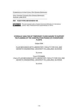 Image of the Page - 1135 - in Book of Full Papers - Symposium Hydro Engineering