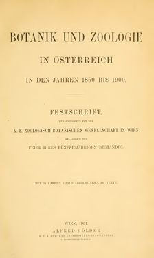 Bild der Seite - (000003) - in Botanik und Zoologie in Österreich - In den Jahren 1850 bis 1900