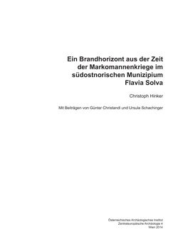 Image of the Page - (000005) - in Ein Brandhorizont aus der Zeit der Markomannenkriege im südostnorischen Munizipium Flavia Solva