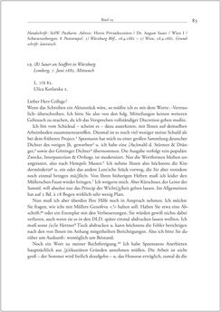 Bild der Seite - 85 - in Der Briefwechsel zwischen August Sauer und Bernhard Seuffert 1880 bis 1926