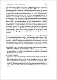 Image of the Page - 271 - in Der griechisch-orientalische Religionsfonds der Bukowina 1783–1949 - Kontinuitäten und Brüche einer prägenden Institution des Josephinismus