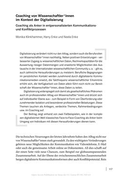 Bild der Seite - 117 - in Coaching im digitalen Wandel