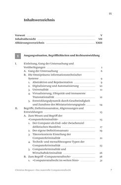Bild der Seite - IX - in Das materielle Computerstrafrecht