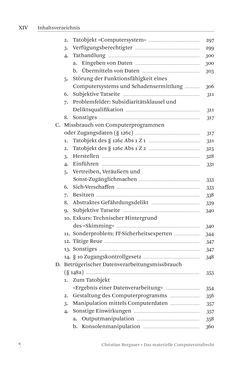 Image of the Page - XIV - in Das materielle Computerstrafrecht