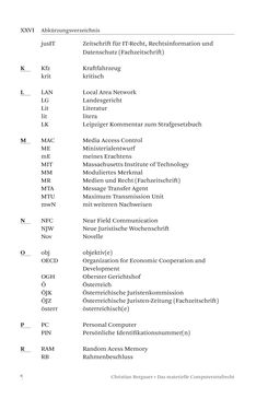 Bild der Seite - XXVI - in Das materielle Computerstrafrecht